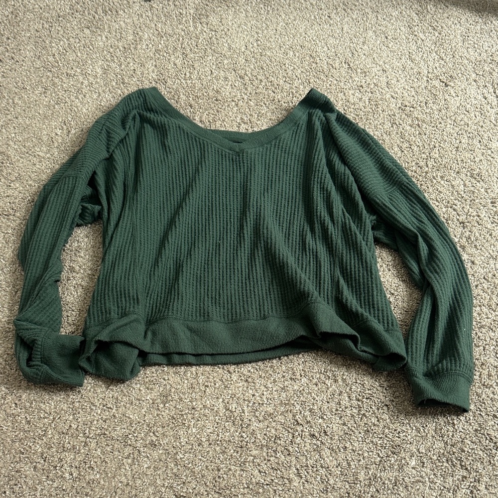 Nordstrom Forest Green V-Neck Sweater